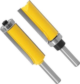 OEM Fresa De Enrutamiento De Corte Recto Con Rodamiento Extralargo De 2 Piezas Y V&aacute;stago De 8 Mm. Enrutador De Corte Recto Con Rodamiento Superior E Infer
