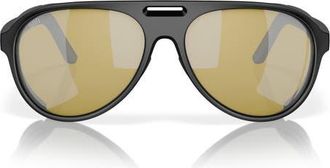 Costa 59mm Polarized Pilot Sunglasses in Black/Sunrise Silver at Nordstrom
