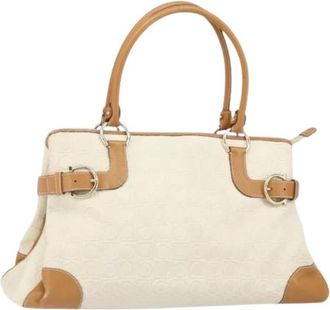 Ferragamo Pre-owned Handbags, female, White, Size: ONE SIZE Pre-owned Leather Handbag