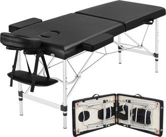 Yaheetech Lettino Da Massaggio Pieghevole Portatile Professionale A 2 Zone Alluminio Per Fisioterapia Portata 250 Kg Altezza Regolabile Poggiatesta E Briaccioli
