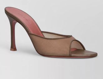 Amina Muaddi high heel mules peep toe mesh