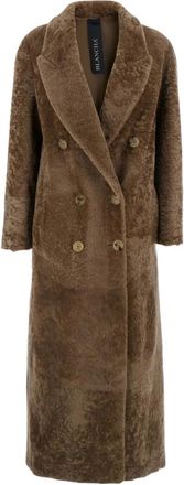 BLANCHA double-breasted shearling coat - Brown