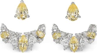 Anabela Chan Orecchini Twinkle in oro bianco 18 carati con diamanti - Giallo
