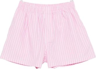 Balenciaga Short Shorts, female, Pink, Size: M Striped Cotton Shorts