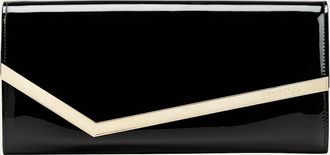 Jimmy Choo London Emmie Flap Patent Leather Clutch Bag