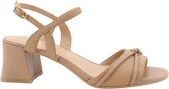 Geox High Heel Sandalen - Dames - Sandalen met hakken - Beige - 41 EU - Leer - Schoenen