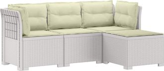 vidaXL Sof&aacute; De Jard&iacute;n Para 4 Personas Con Cojines Y Dise&ntilde;o De Rattan Vidaxl
