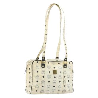 MCM Pre-owned Shoulder Bags, female, White, Size: ONE SIZE Pre-owned Tote Bag