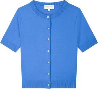 Fab By Fabienne Chapot Molly Cardigan met korte mouwen - Dames - Vesten - Blauw - XS - Leer - Truien & Vesten