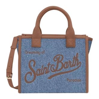 Saint Barth Tote Bags, female, Blue, Size: ONE SIZE Mini Vanity Bag