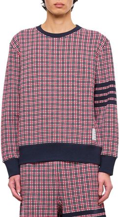 Thom Browne 4 Bar Cotton Crewneck Sweatshirt