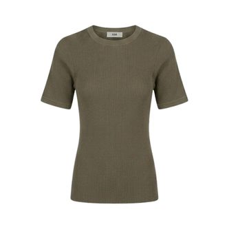 Rier Knw66Frs Fog Knit T-Shirt - male - Rier - T-Shirts - Green - L - Tops