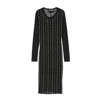 Versace Jeans Couture Dames, Jurken, Zwart, Maat: S Poliester