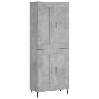 vidaXL Vidaxl - Aparador Alto Madera Contrachapada Gris Hormig&oacute;n 69,5x34x180 Cm
