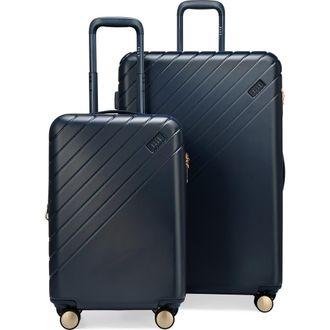 Elle Louvre 2 Piece Expandable Polycarbonate Spinner Luggage Set in Navy at Nordstrom