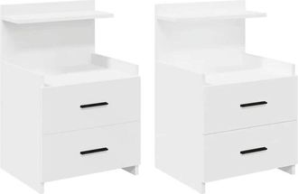 vidaXL Bedside Cabinets 2 pcs with 2 Drawers White 40x36.5x62 cm Vidaxl