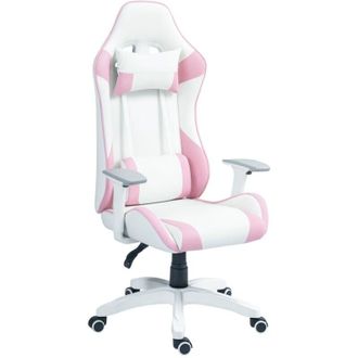 HOMCOM Homcom - Silla gaming reclinable silla gamer giratoria con coj&iacute;n lumbar reposabrazos ajustable reposacabezas extra&iacute;ble y altura ajustable