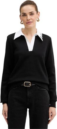 Karl Lagerfeld V-hals gebreid - Dames - Sweatshirts - Zwart - XS - Katoen - Hoodies & sweatvesten