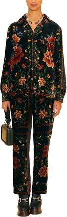 Farm Rio Macaws Garden Black Long Sleeve Shirt