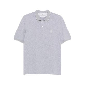 Brunello Cucinelli Piped Logo-embroidered Polo Shirt