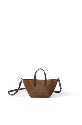 Brunello Cucinelli Suede mini BC Duo bag in Bark at Nordstrom