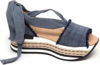 Hogan Jeans Sandal Shoe - Dames - Sandalen - Blauw - 35 1/2 EU - Schoenen