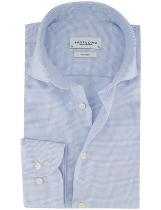Profuomo Lichtblauw katoenen overhemd Profuomo Slim Fit strijkvrij