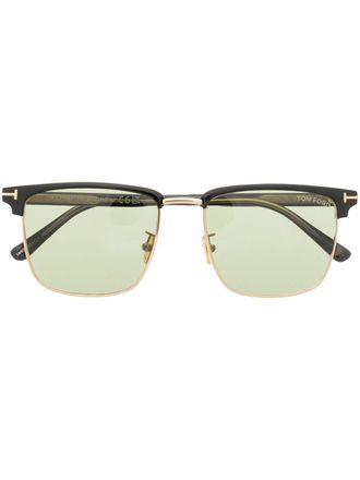 Tom Ford Eyewear Zonnebril met wayfarer montuur - Zwart