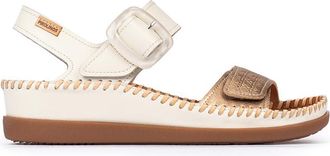Pikolinos CADAQUES Leather Wedge Sandals for Lady, Cream, 36 EU