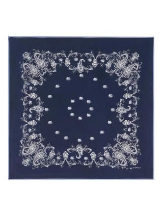 Etro Sjaal met paisley-patroon - Blauw
