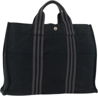 Herm&egrave;s Pre-owned Vintage Tote Bag - Dames - Vintage Shopper - Zwart - ONE Size - Katoen - Vintage