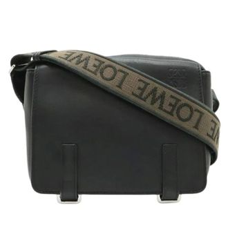 Loewe Pre-owned Cross Body Bags, female, Black, Size: ONE SIZE Pre-owned Anagram Leather Shoulder Bag
