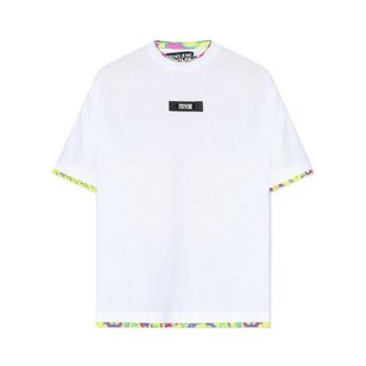 Versace Jeans Couture T-Shirts, male, White, Size: M Animalier Logo T-Shirt