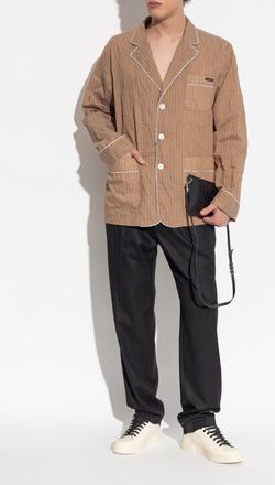 Dolce & Gabbana Shirt With A Crinkled Effect, Mens, Brown