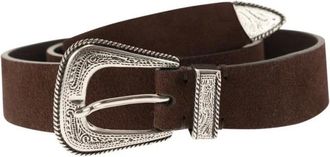 Brunello Cucinelli Cintura Western in camoscio - - Accessories - Uomo - Marrone - 110 CM