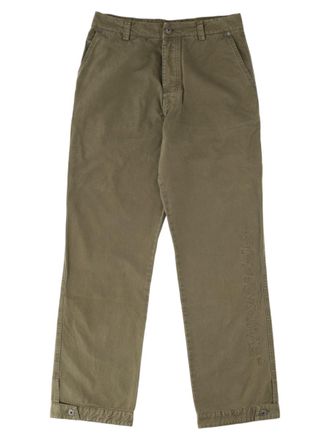 Off-white Olive Green Cotton Utility Relaxed Straight-Leg Pants