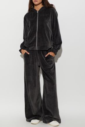 Emporio Armani Velvet Hoodie, Womens, Grey