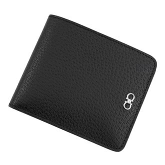 Ferragamo Gancini Black Leather Wallet (Bi-Fold) (Pre-Owned)