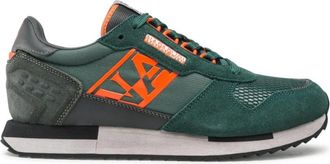 Napapijri Groene leren sneakers met D-ringen - Heren - Sneakers - Groen - 44 EU - Leer - Schoenen
