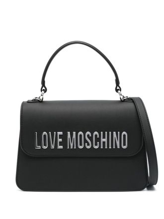 Love Moschino Shopper met logoplakkaat - Zwart