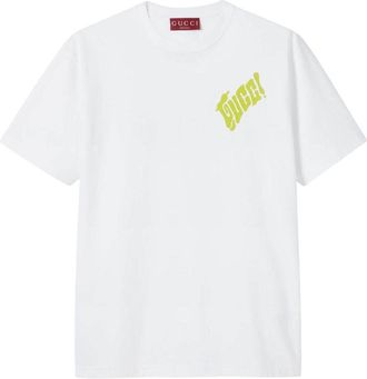 Gucci Logo Cotton Jersey T-shirt White 796395-XJHDC-9007