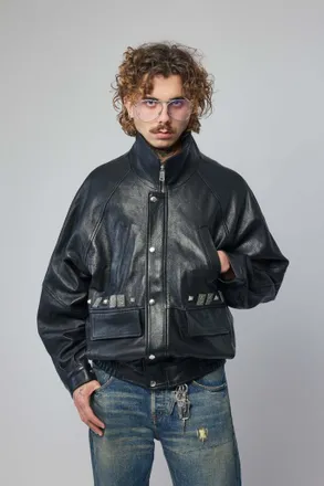 Enfants Riches Deprimes Prince Phillips Childhood Studded Leather Jacket