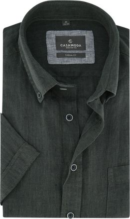 Casamoda Ovehemd Casa Moda donkergroen button down boord wijde fit