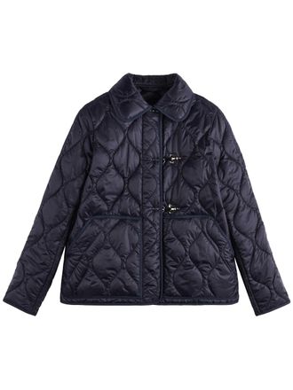 Fay Quilted Black Wave Stitched Toggle Jacket