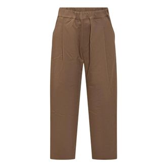 A Paper Kid Straight Trousers, male, Brown, Size: XL Elastic Waist Mens Pants