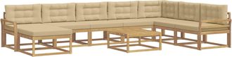 vidaXL Conjunto De Sof&aacute;s De Exterior 9 Uds. Y Beige Vidaxl