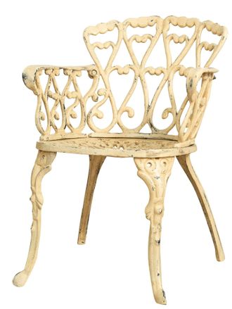 Biscottini International Silla De Comedor De Exterior De Hierro Fundido Acabado Envejecido