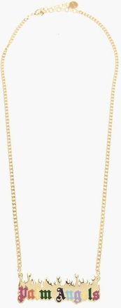 Palm Angels Brass Necklace BURNING LOGO With Gold-Tone Finish size Unica