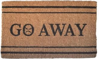 Imports Decor Funny Go Away Coir Door Mat, Handwoven Coconut Fiber Doormat with Humorous Quote, Weather Resistant Indoor Outdoor Entrance Rug
