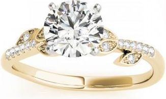 Allurez Diamond Vine Leaf Engagement Ring Setting 14K Yellow Gold (0.10ct)